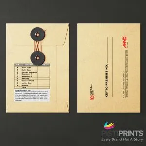 Envelope with Button and String Fastener