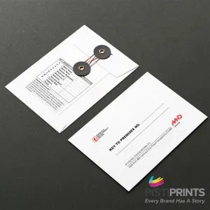 Custom Envelope with Button and String Fastener
