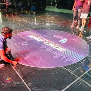 Floor Sticker installation on stage
