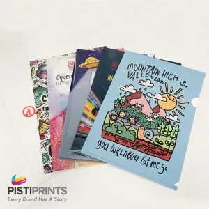 Custom L-shape plastic folder printing
