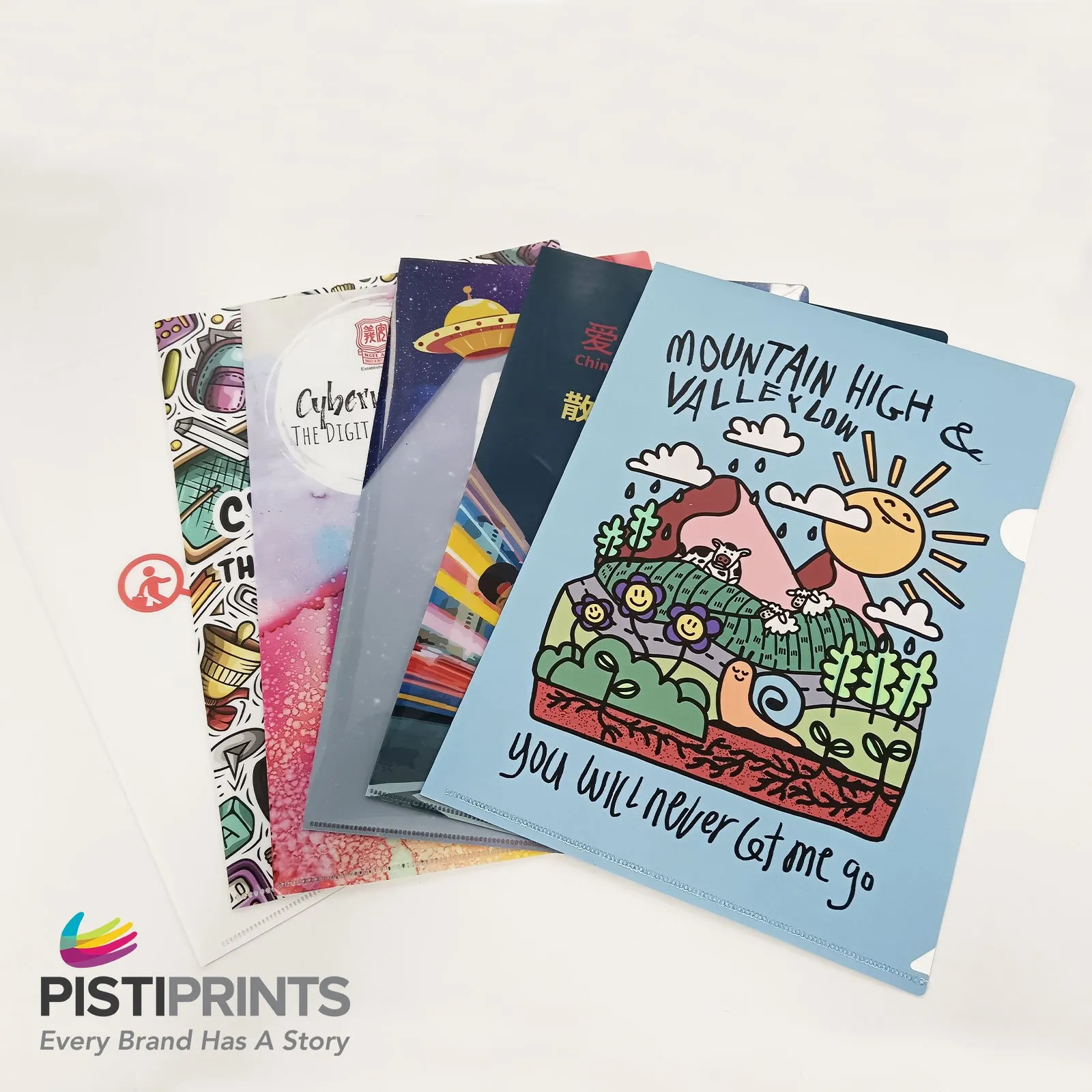 Custom L-shape plastic folder printing