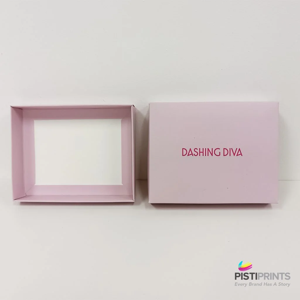 Elegant pink custom packaging box with clean printing and sturdy design