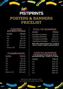 Poster Price List