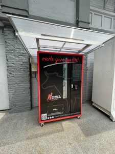 Vending Machine Sticker Wrap with custom Shelter