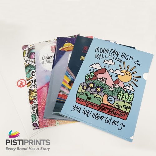 Custom L-shape plastic folder printing